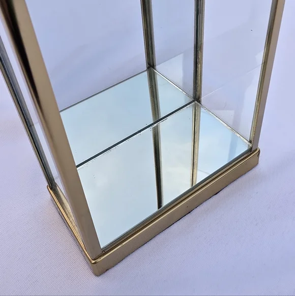 Brass / Gold Mirrored Jewelry Necklace Display BOX - Picture 6 of 9